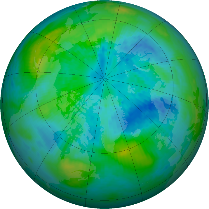 Arctic ozone map for 04 October 1989